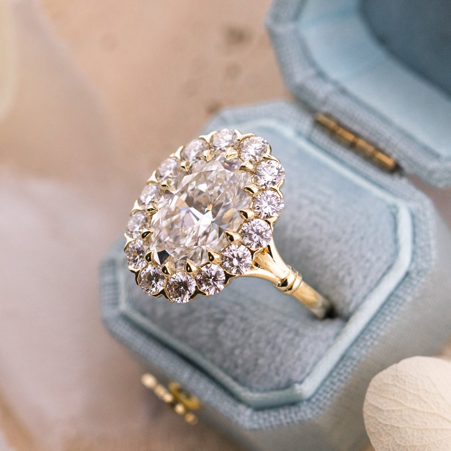 4.01ct Oval Lab Diamond Halo Ring – Callie