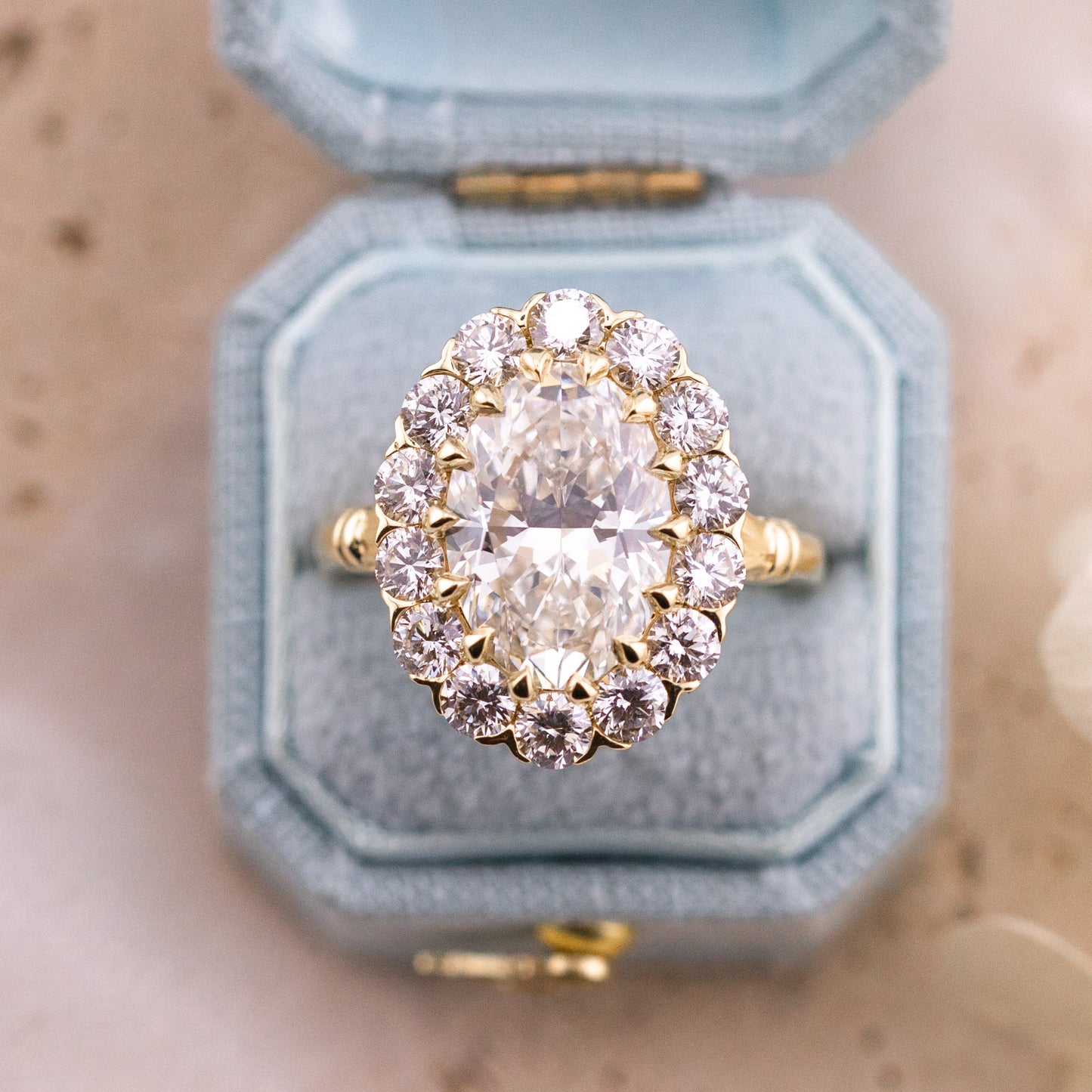 4.01ct Oval Lab Diamond Halo Ring – Callie