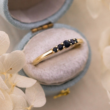 Lab Grown Sapphire Five Stone Band Ring