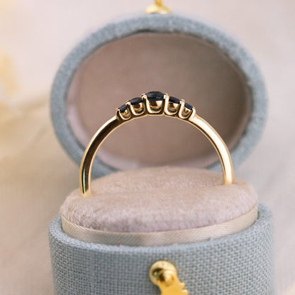 Lab Grown Sapphire Five Stone Band Ring