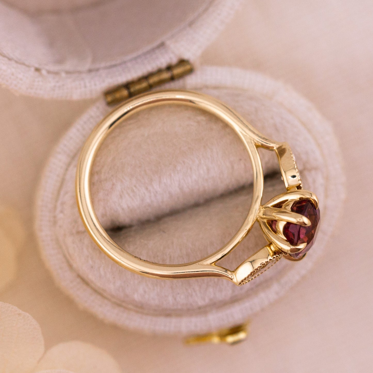 2.44ct Oval Cut Malaya Garnet Ring
