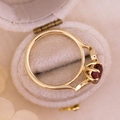 2.44ct Oval Cut Malaya Garnet Ring