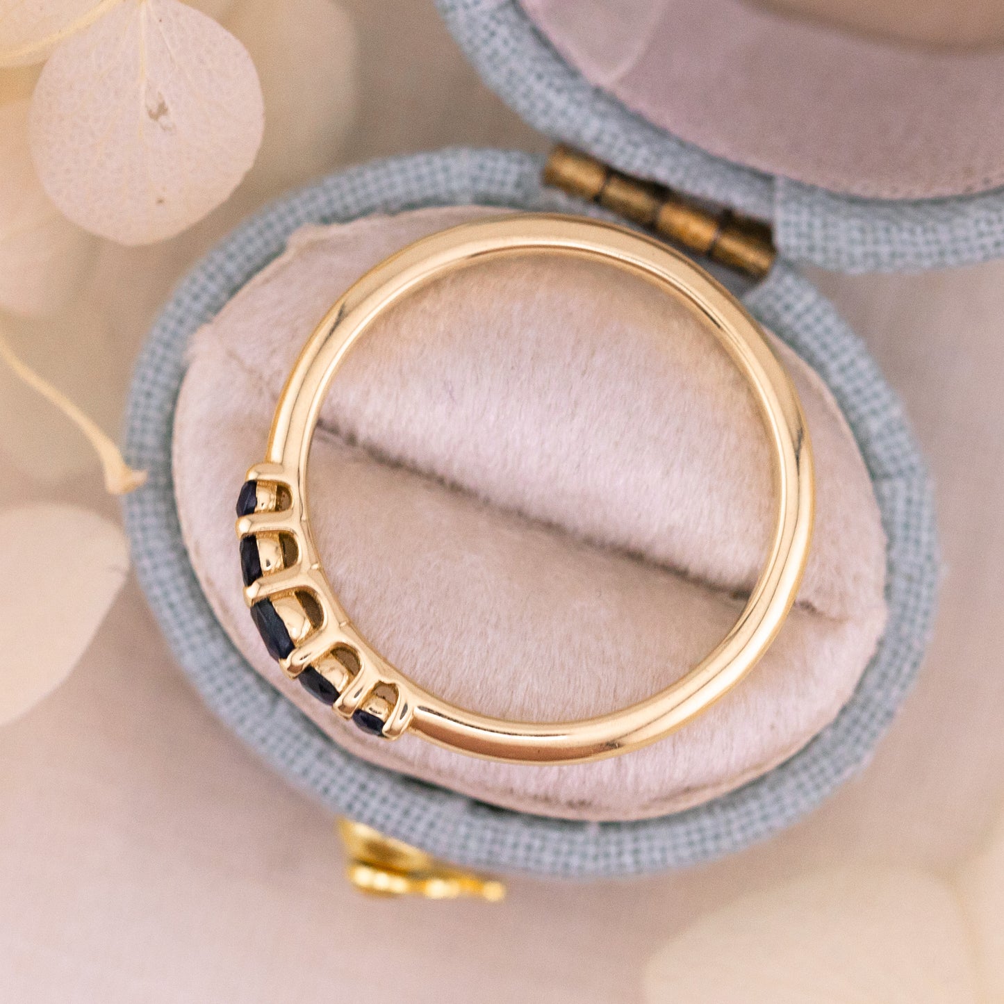 Lab Grown Sapphire Five Stone Band Ring