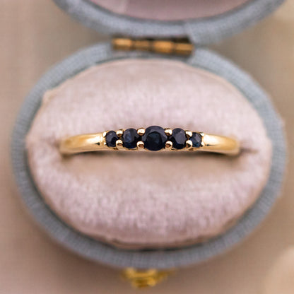 Lab Grown Sapphire Five Stone Band Ring