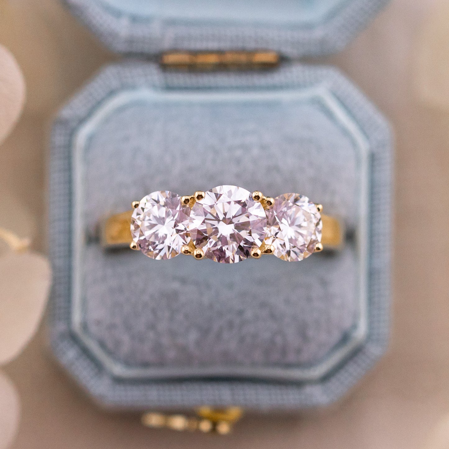 2.50ctw Round Lab Diamond Three Stone Ring