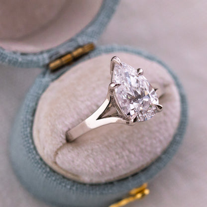 2.42ct Pear Lab Diamond Split Shank Ring