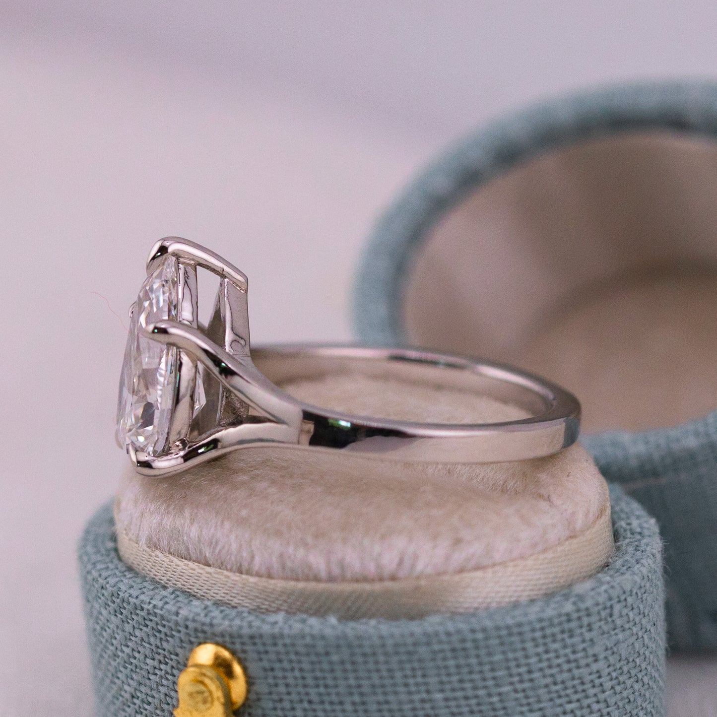 2.42ct Pear Lab Diamond Split Shank Ring