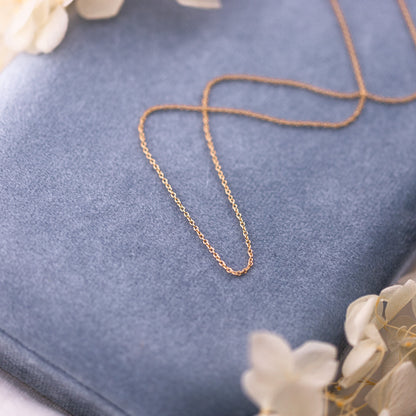 Solid Gold Cable Chain, 1mm–1.5mm