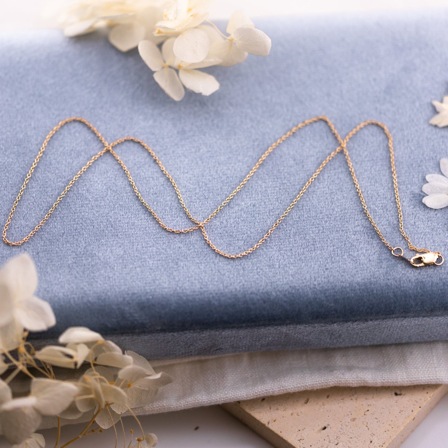 Solid Gold Cable Chain, 1mm–1.5mm