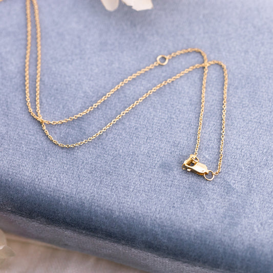 Solid Gold Cable Chain, 1mm–1.5mm