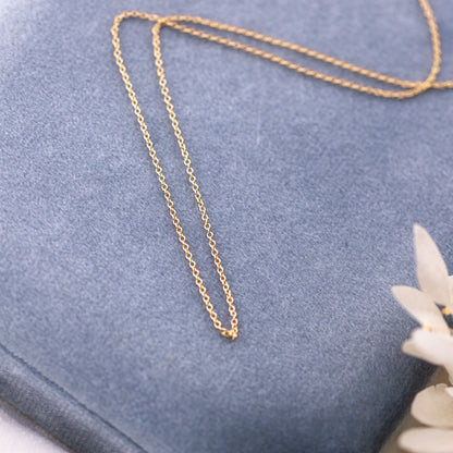 Solid Gold Cable Chain, 1mm–1.5mm