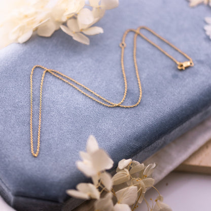 Solid Gold Cable Chain, 1mm–1.5mm
