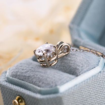 1.00ct Lab Diamond Pendant, 14k White Gold