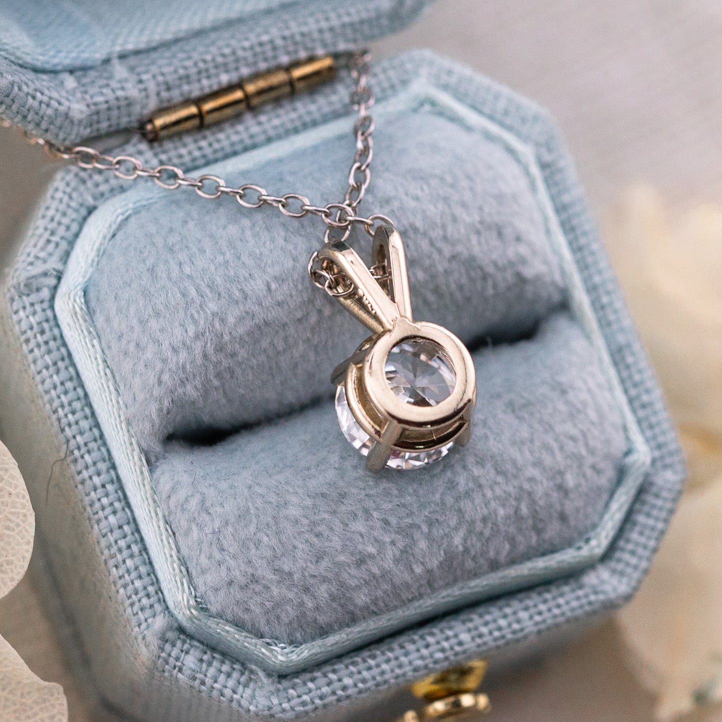 1.00ct Lab Diamond Pendant, 14k White Gold