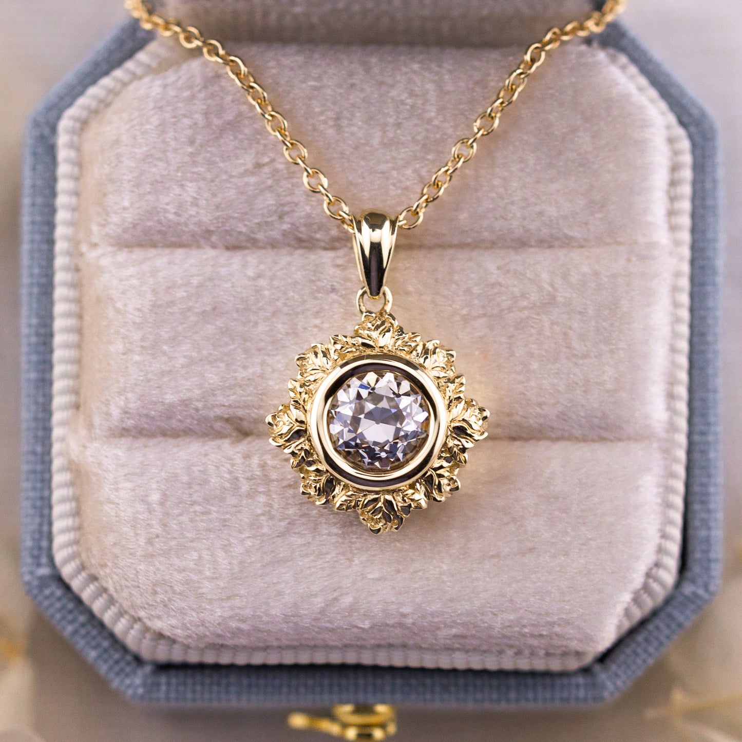 1.22ct Old European Cut Lab Diamond Pendant - Rosette