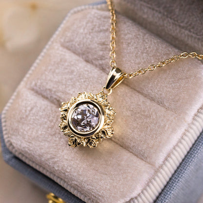 1.22ct Old European Cut Lab Diamond Pendant - Rosette