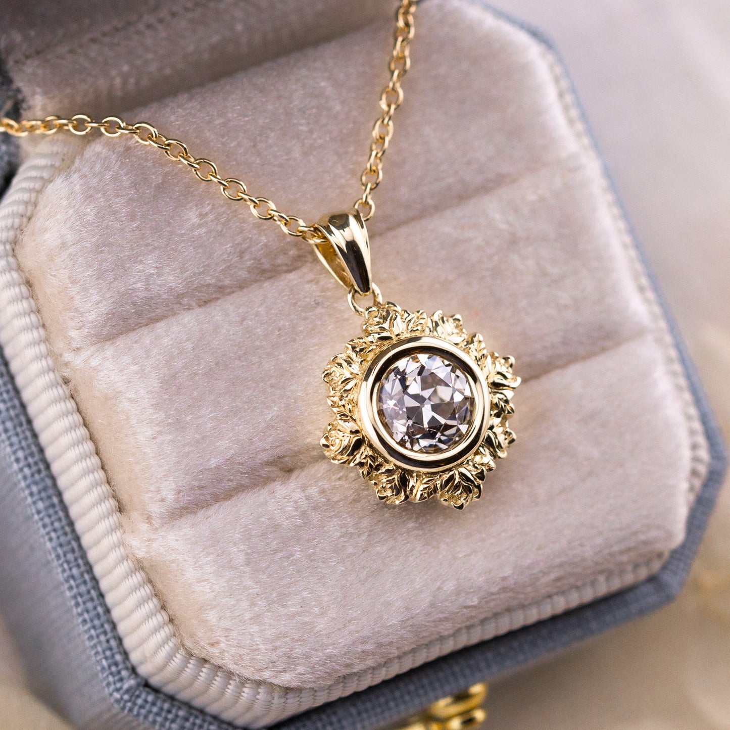 1.22ct Old European Cut Lab Diamond Pendant - Rosette