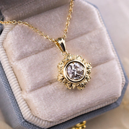 1.22ct Old European Cut Lab Diamond Pendant - Rosette