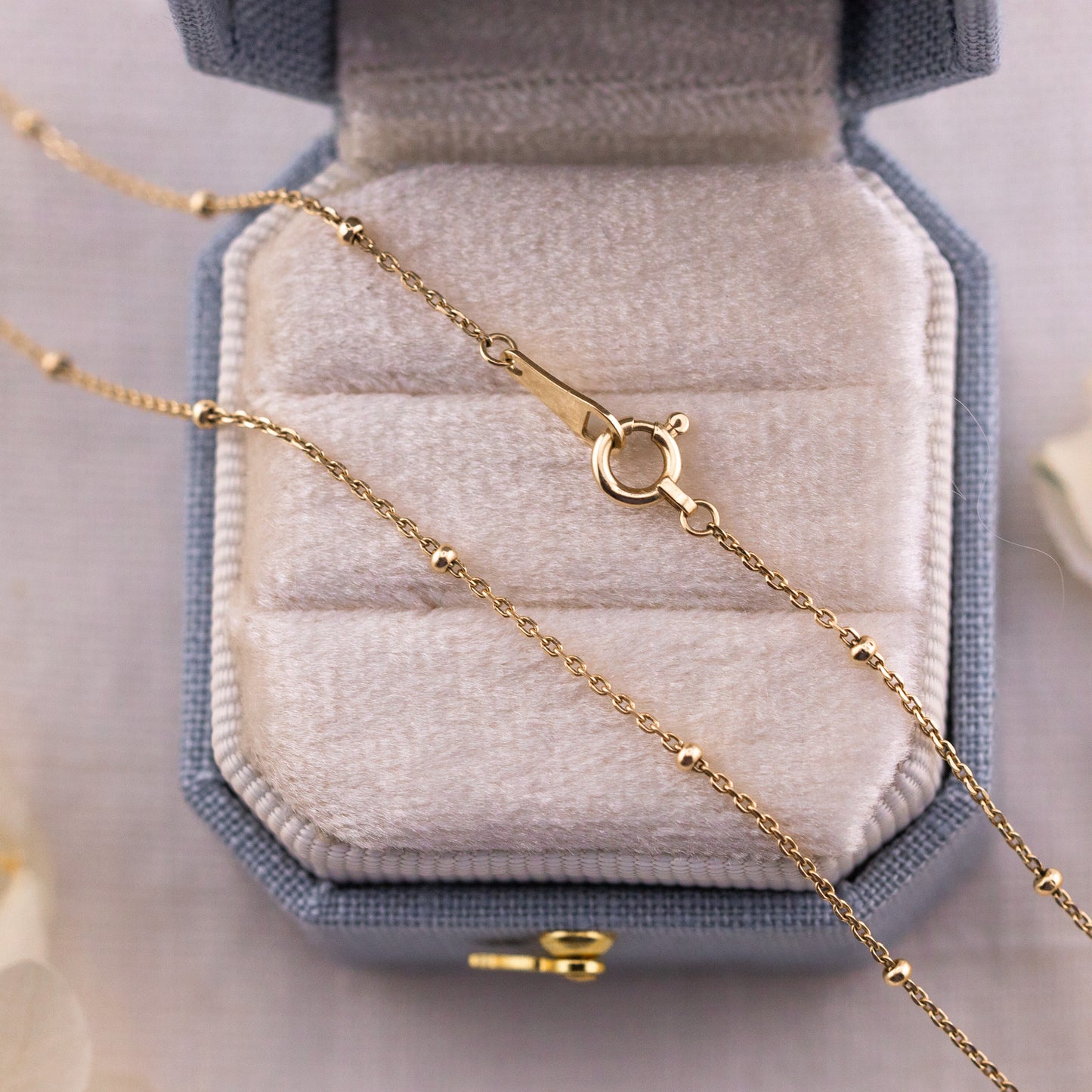 Satellite Bead Cable Chain, 10k Gold, 1.7mm