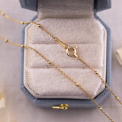 Satellite Bead Cable Chain, 10k Gold, 1.7mm