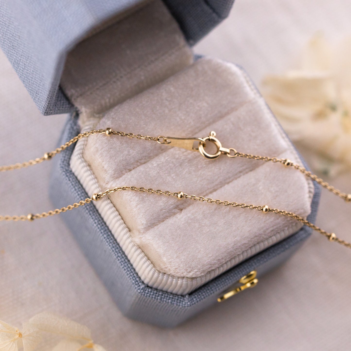 Satellite Bead Cable Chain, 10k Gold, 1.7mm