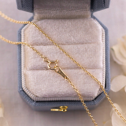 10k Solid Yellow Gold Cable Chain, 1.5mm
