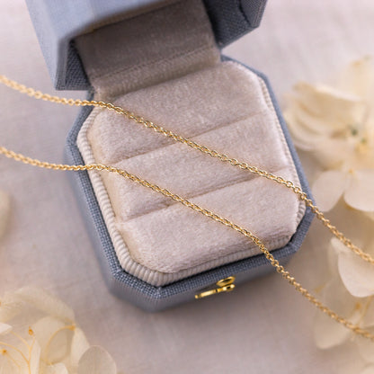 10k Solid Yellow Gold Cable Chain, 1.5mm