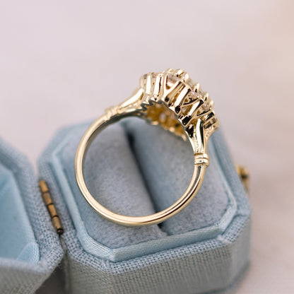3.01ct Antique Cut Pear Lab Diamond Halo Ring – Callie