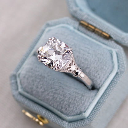 2.76ct Old Mine Cut Lab Diamond Solitaire Ring – Belle