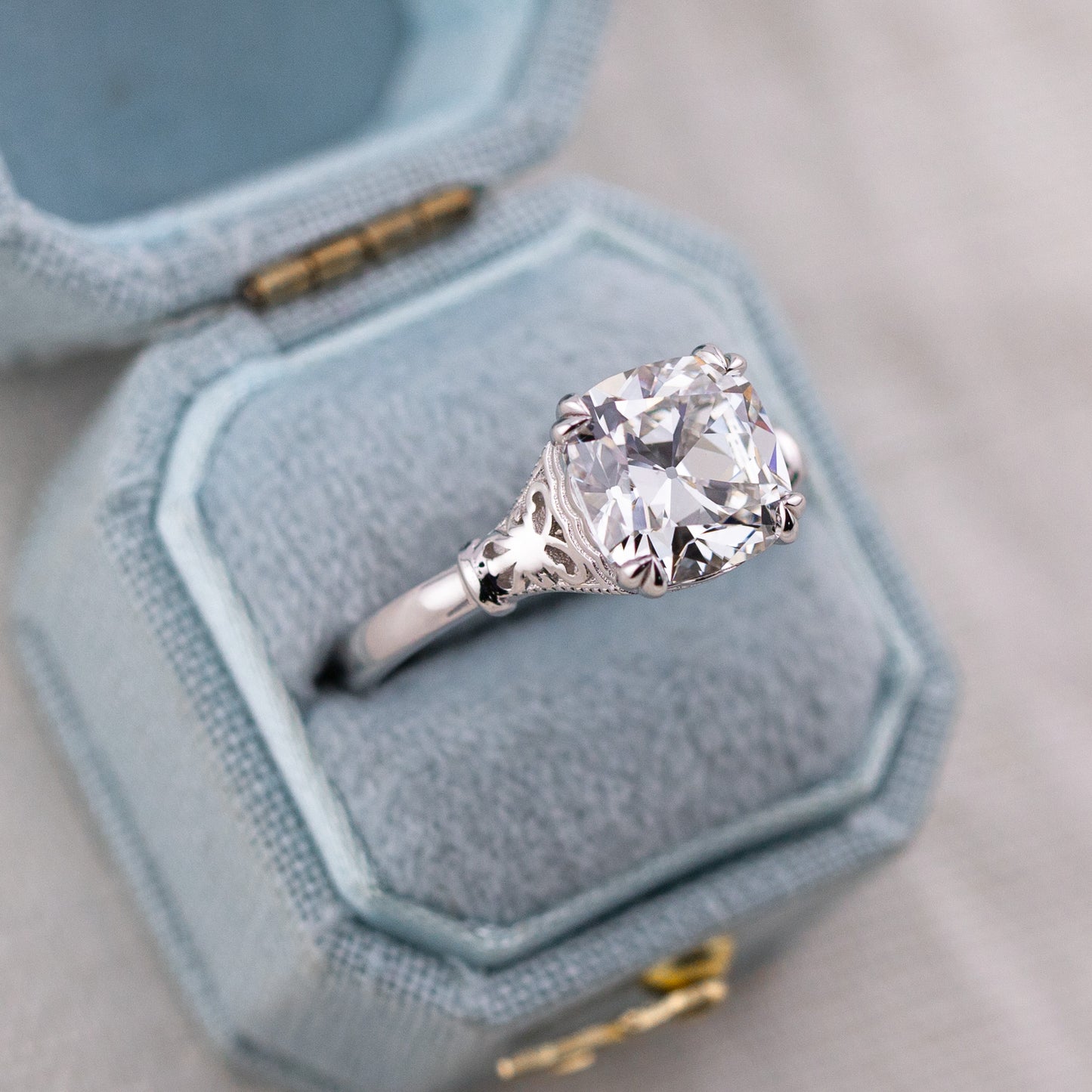 2.76ct Old Mine Cut Lab Diamond Solitaire Ring – Belle