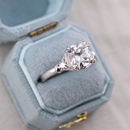2.76ct Old Mine Cut Lab Diamond Solitaire Ring – Belle