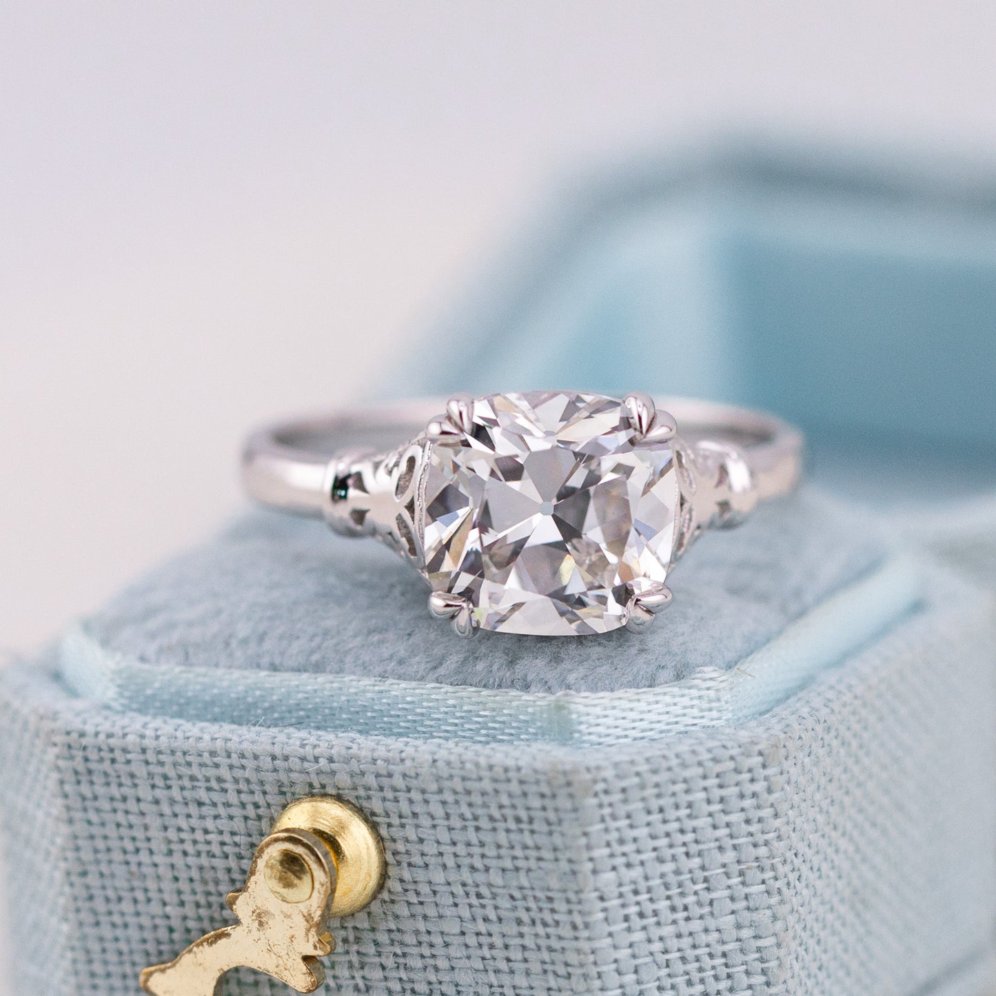 2.76ct Old Mine Cut Lab Diamond Solitaire Ring – Belle
