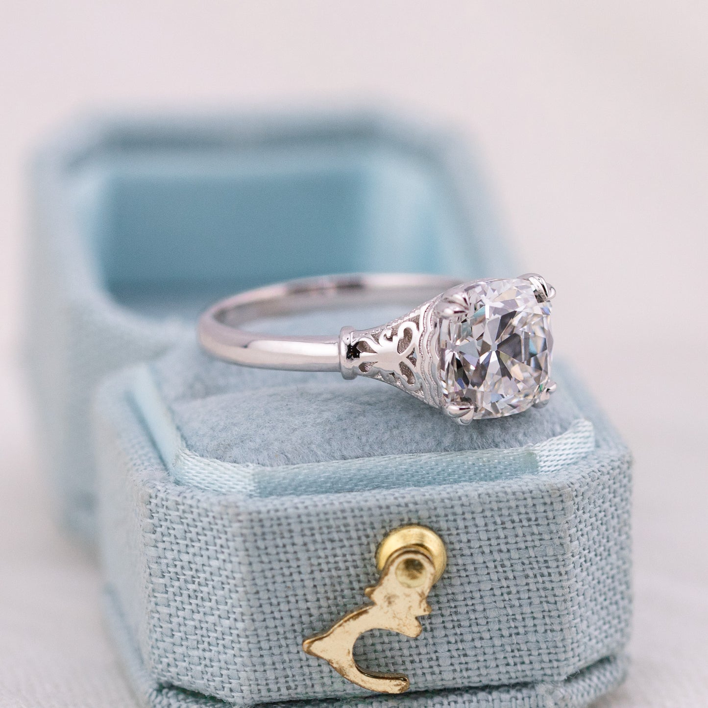 2.76ct Old Mine Cut Lab Diamond Solitaire Ring – Belle