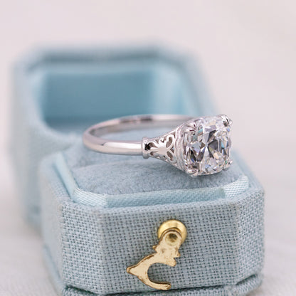2.76ct Old Mine Cut Lab Diamond Solitaire Ring – Belle