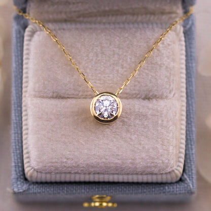 Slider Bezel Lab Diamond Pendant, 14k Gold