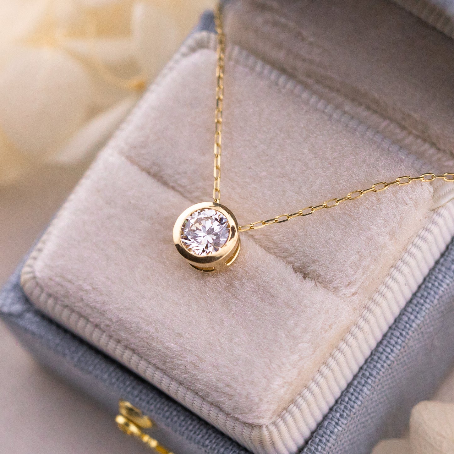 Slider Bezel Lab Diamond Pendant, 14k Gold