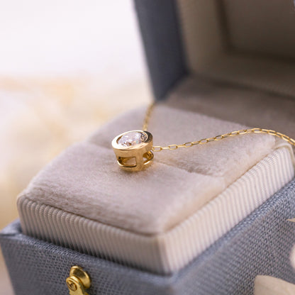 Slider Bezel Lab Diamond Pendant, 14k Gold