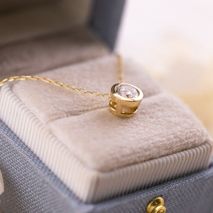 Slider Bezel Lab Diamond Pendant, 14k Gold