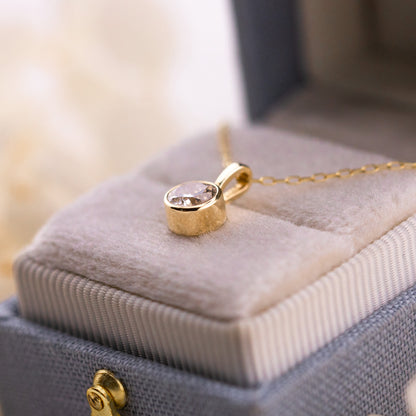 Bezel Set Lab Diamond Pendant, 14k Gold