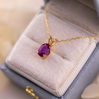 Vintage oval ruby pendant