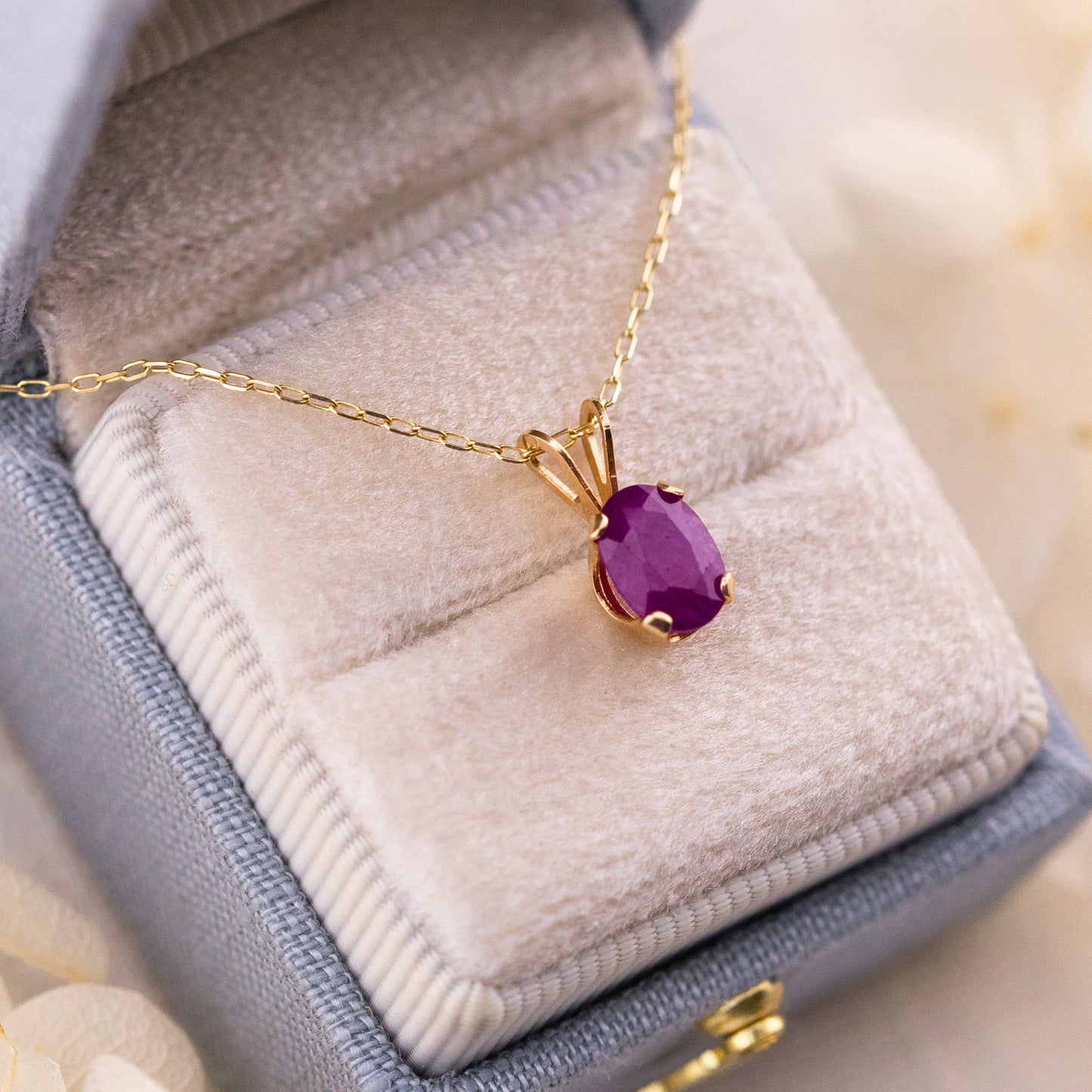 Vintage oval ruby pendant