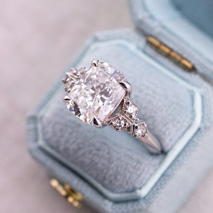 4.05ct Cushion Cut Lab Diamond Ring