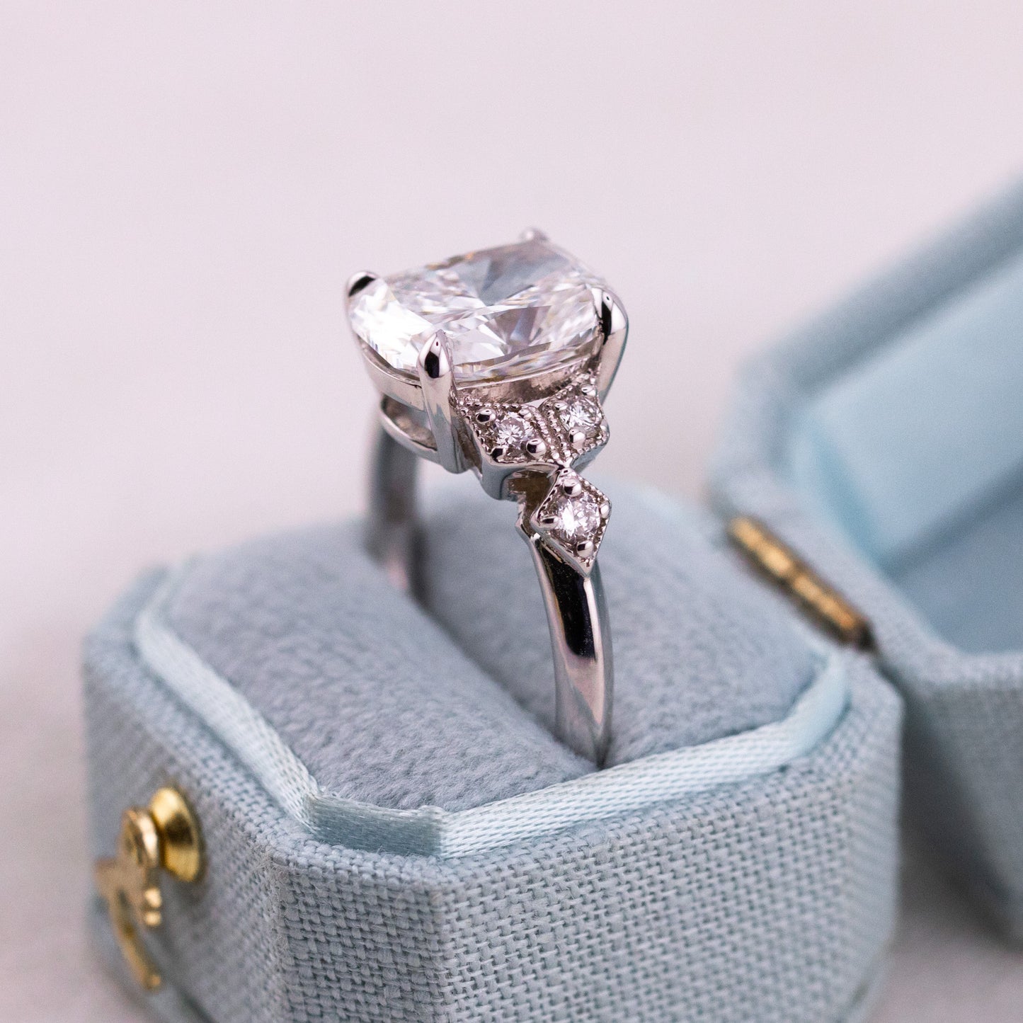 4.05ct Cushion Cut Lab Diamond Ring