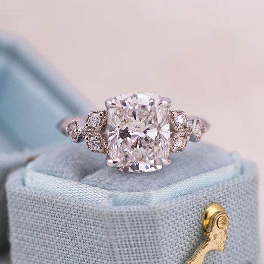 4.05ct Cushion Cut Lab Diamond Ring