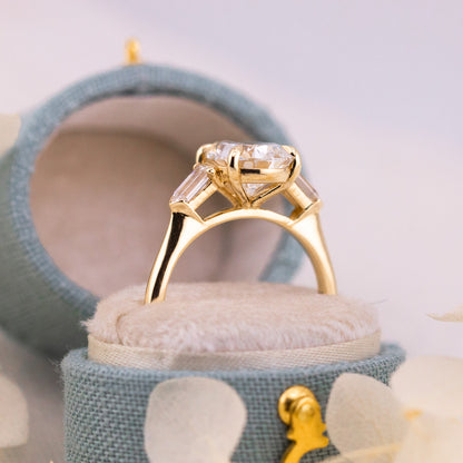 3.00ct Pear Lab Diamond Three Stone Ring