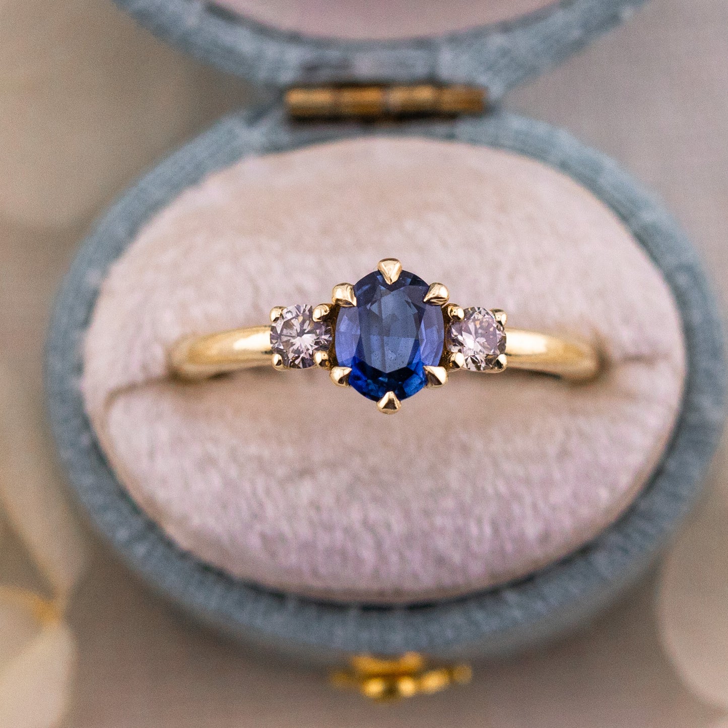 Natural Sapphire Three Stone Ring