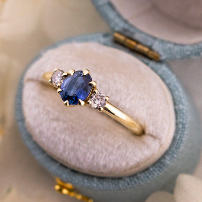 Natural Sapphire Three Stone Ring