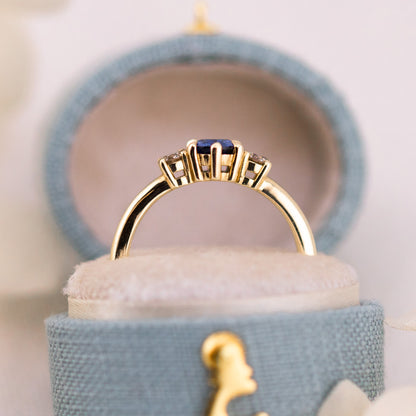 Natural Sapphire Three Stone Ring