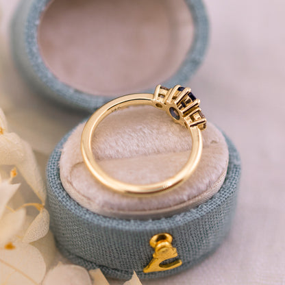Natural Sapphire Three Stone Ring