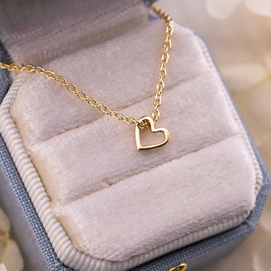 14k Solid Gold Heart Pendant, Minimalist Necklace, pendant only
